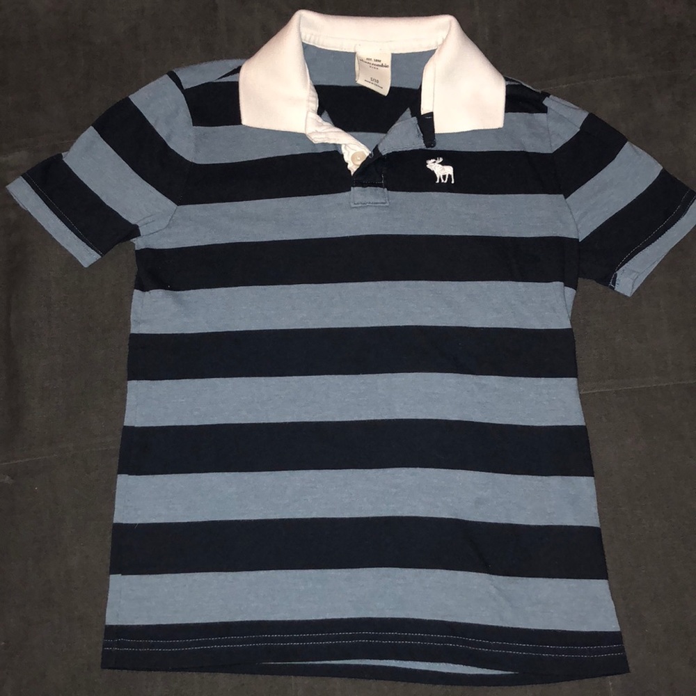 Abercrombie navy/blue striped polo. Size small/10
